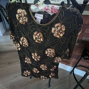 Black silk evening wear top!